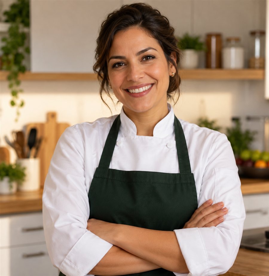 Chef Carol H na cozinha